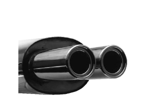 Silencieux AR avec sortie double OO diamètre 90mm (raccord montage inclus)- 534.45 HT 